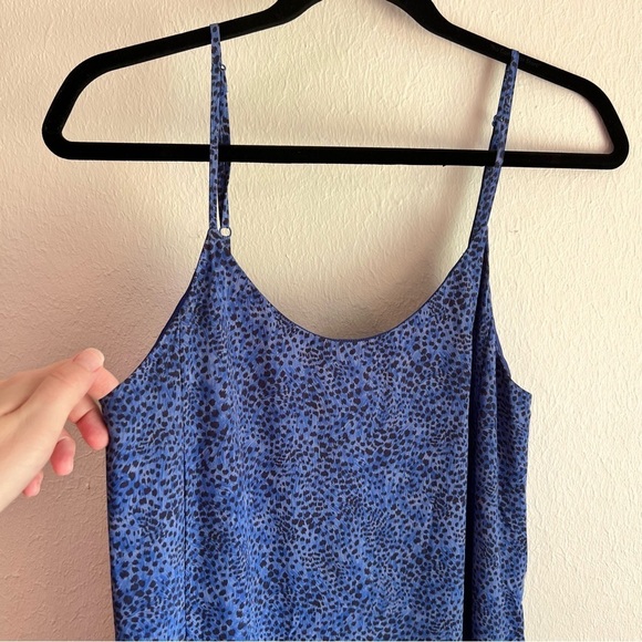 & Other Stories leopard print midi slip dress in blue, size 4 - Picture 6 of 11
